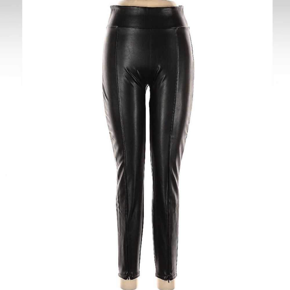 Black Faux Leather High-Waist Leggings